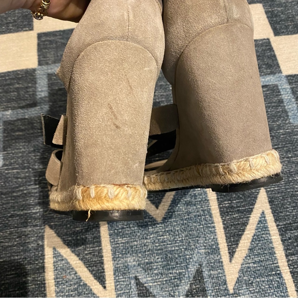Balenciaga Grey Suede Espadrille Wedge Sandals 8 - Picture 3 of 9